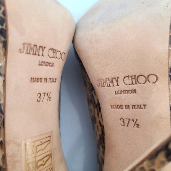 Jimmy Choo London Romy Snakeskin Platform Heels - Picture 12 of 14